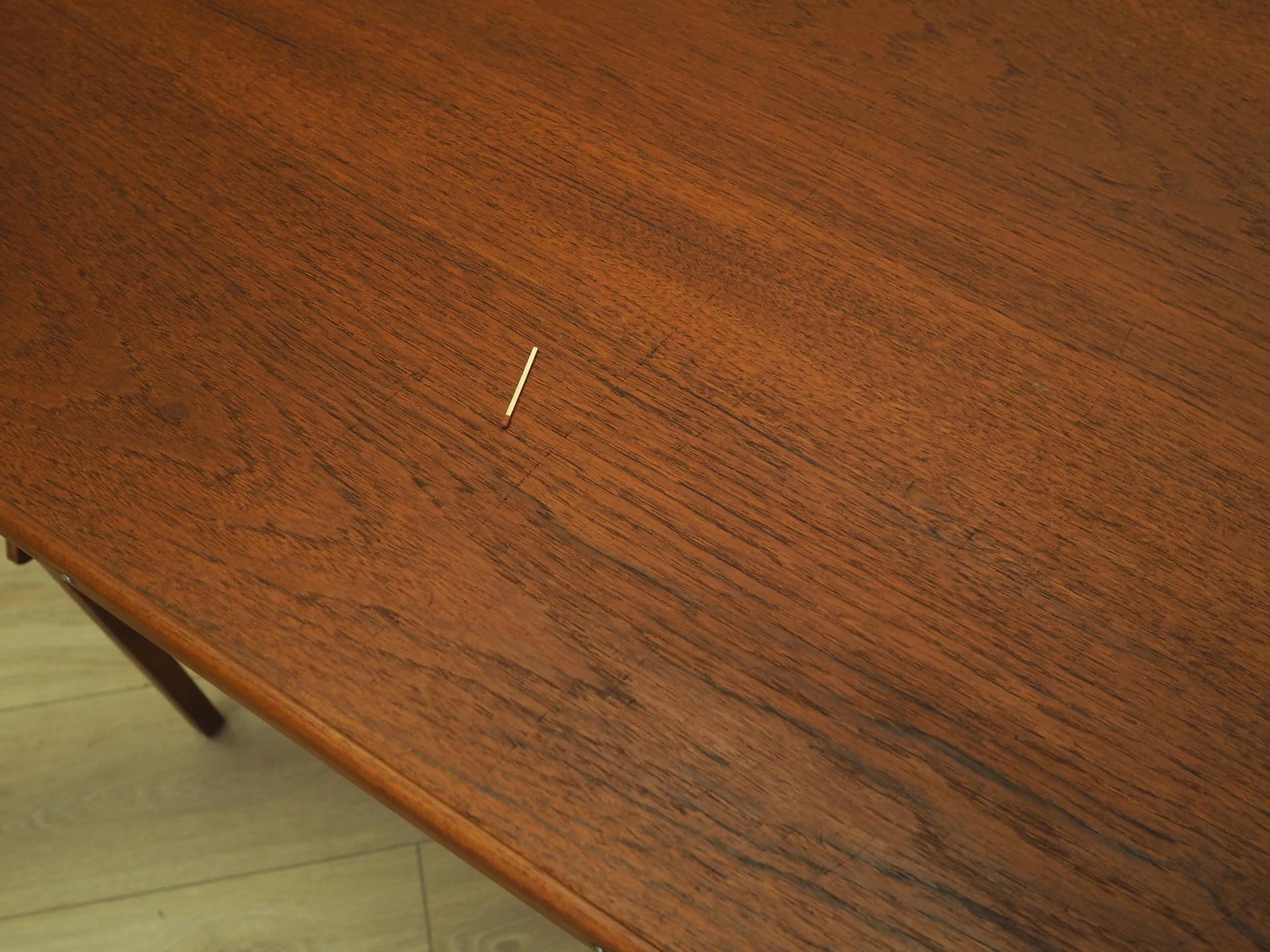 Folding card table, orange teak, Denmark, 1970s - 14790