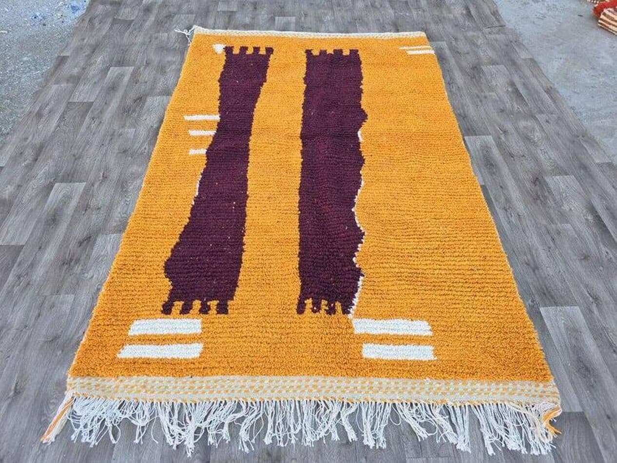 Ręcznie tkany dywan 200x300 cm, wełna, multikolor, Maroko - 203676