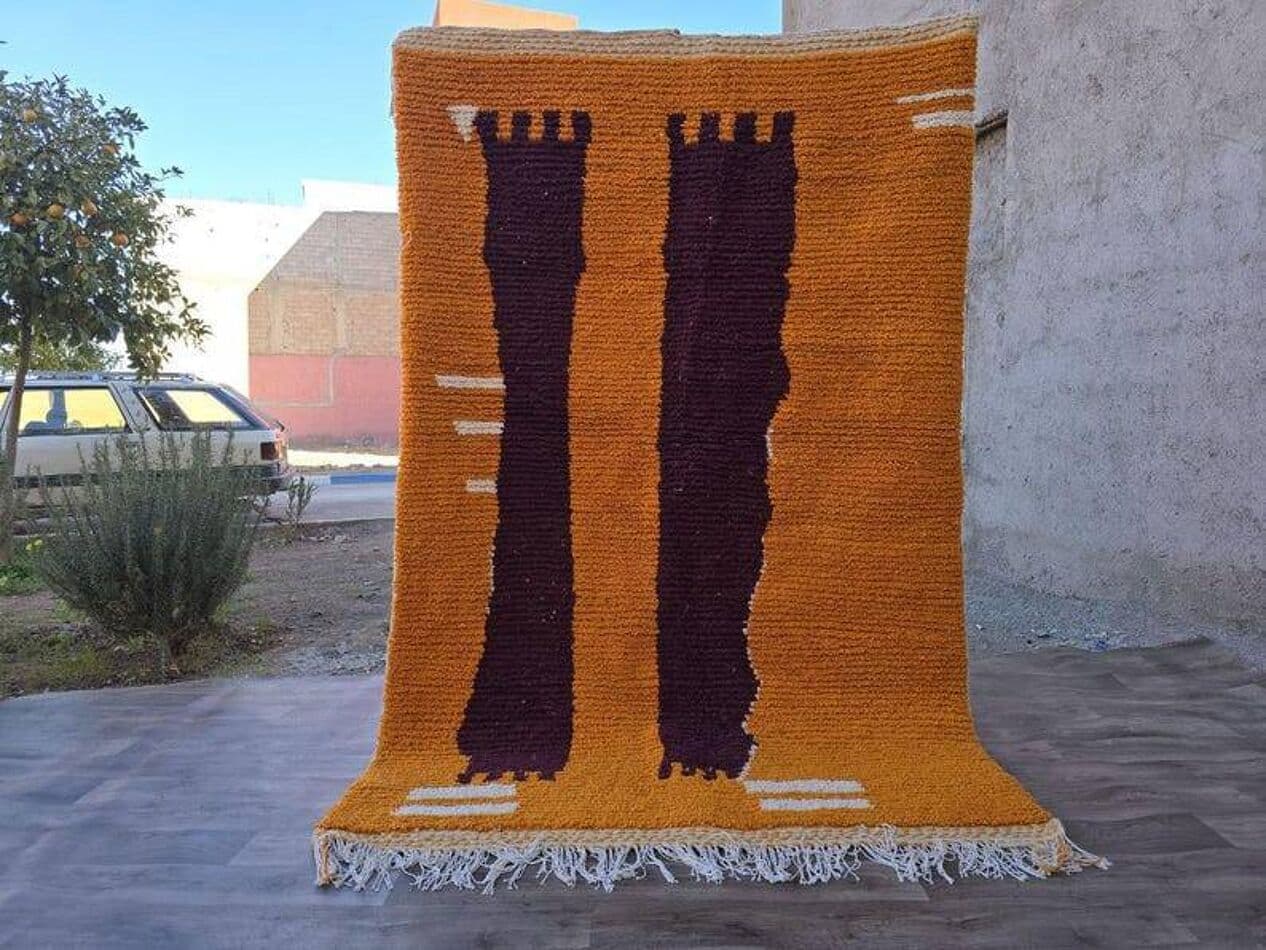 Ręcznie tkany dywan 100x200 cm, wełna, multikolor, Maroko - 203660