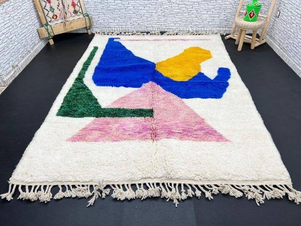 Ręcznie tkany dywan 150x250 cm, wełna, multikolor, Maroko - 205816