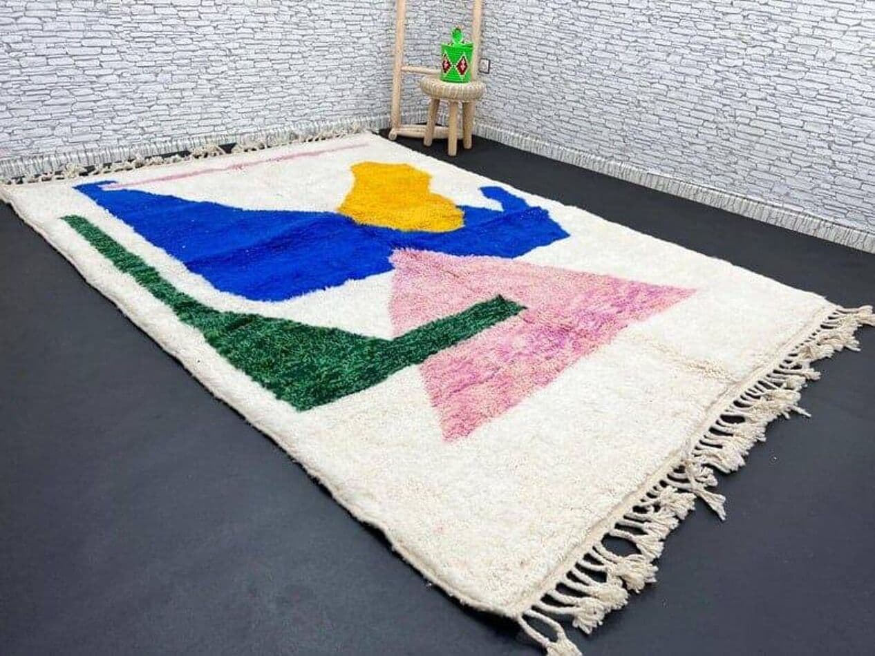 Ręcznie tkany dywan 150x250 cm, wełna, multikolor, Maroko - 205817