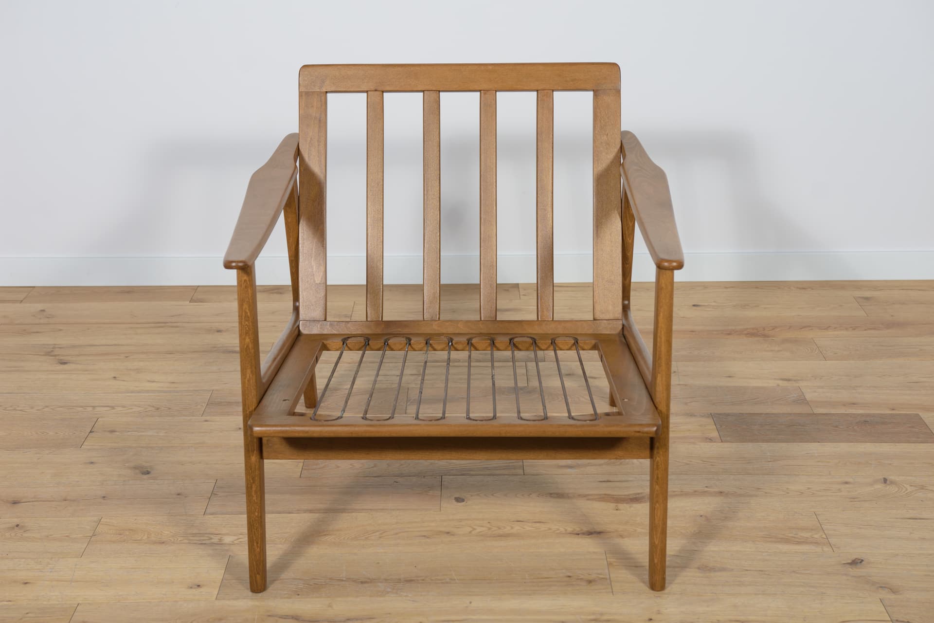 Para foteli Model 5825, boucle kremowy, buk, Polska, lata 60. - 204075