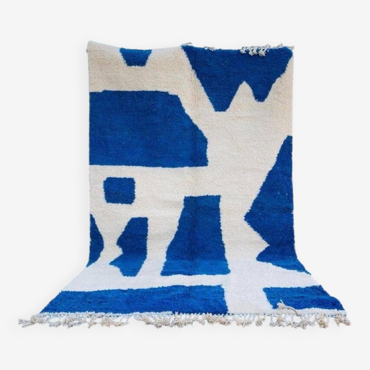 Ręcznie tkany dywan 200x300 cm, wełna, niebieski, Maroko - 205760