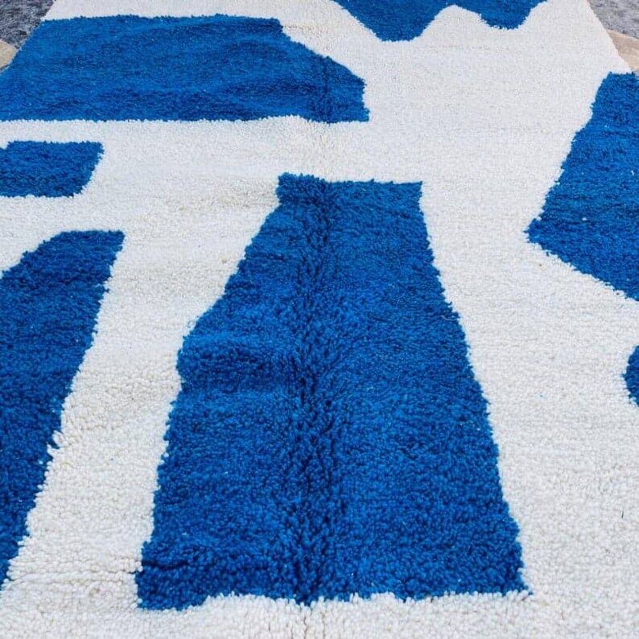 Ręcznie tkany dywan 200x300 cm, wełna, niebieski, Maroko - 205763