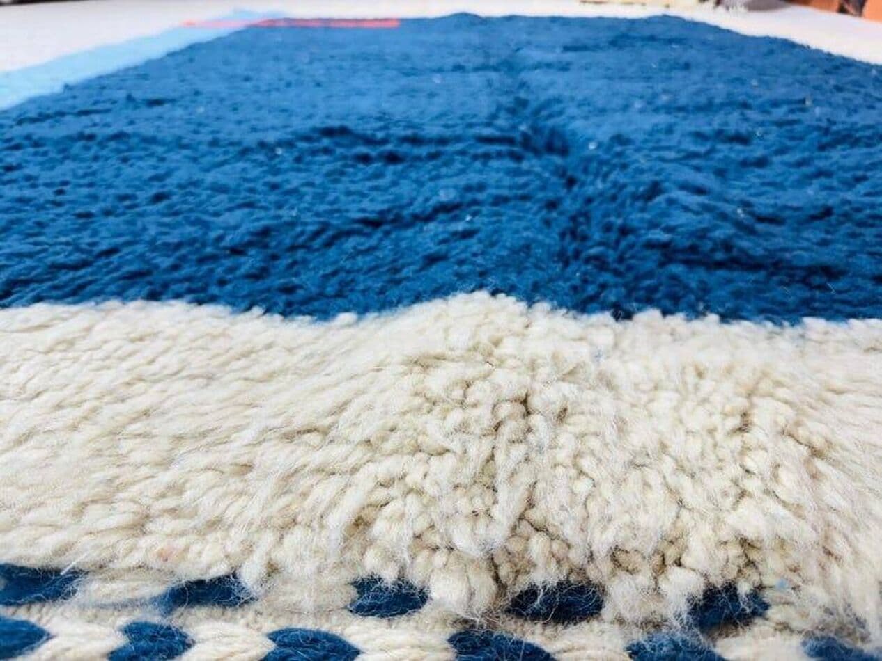 Ręcznie tkany dywan 150x250 cm, wełna, niebieski, Maroko - 207127