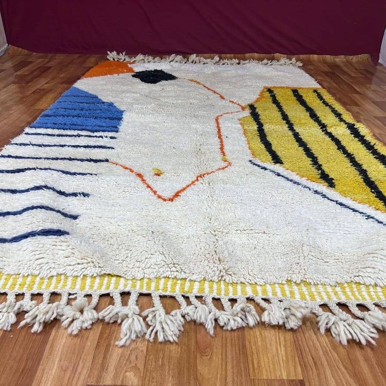 Ręcznie tkany dywan 100x200 cm, wełna, multikolor, Maroko - 207118