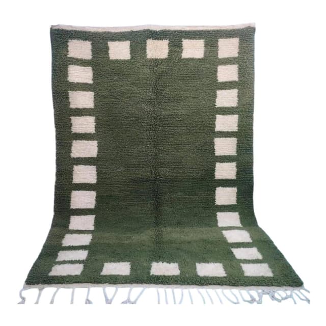 Ręcznie tkany dywan 150x250 cm, wełna, zielony, Maroko - WYMIARY