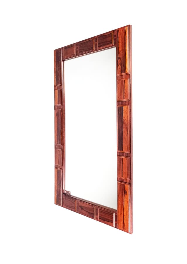 Wall mirror, dark brown rosewood, glass, GT Atalje, Sweden, 1960s. - DIMENSION