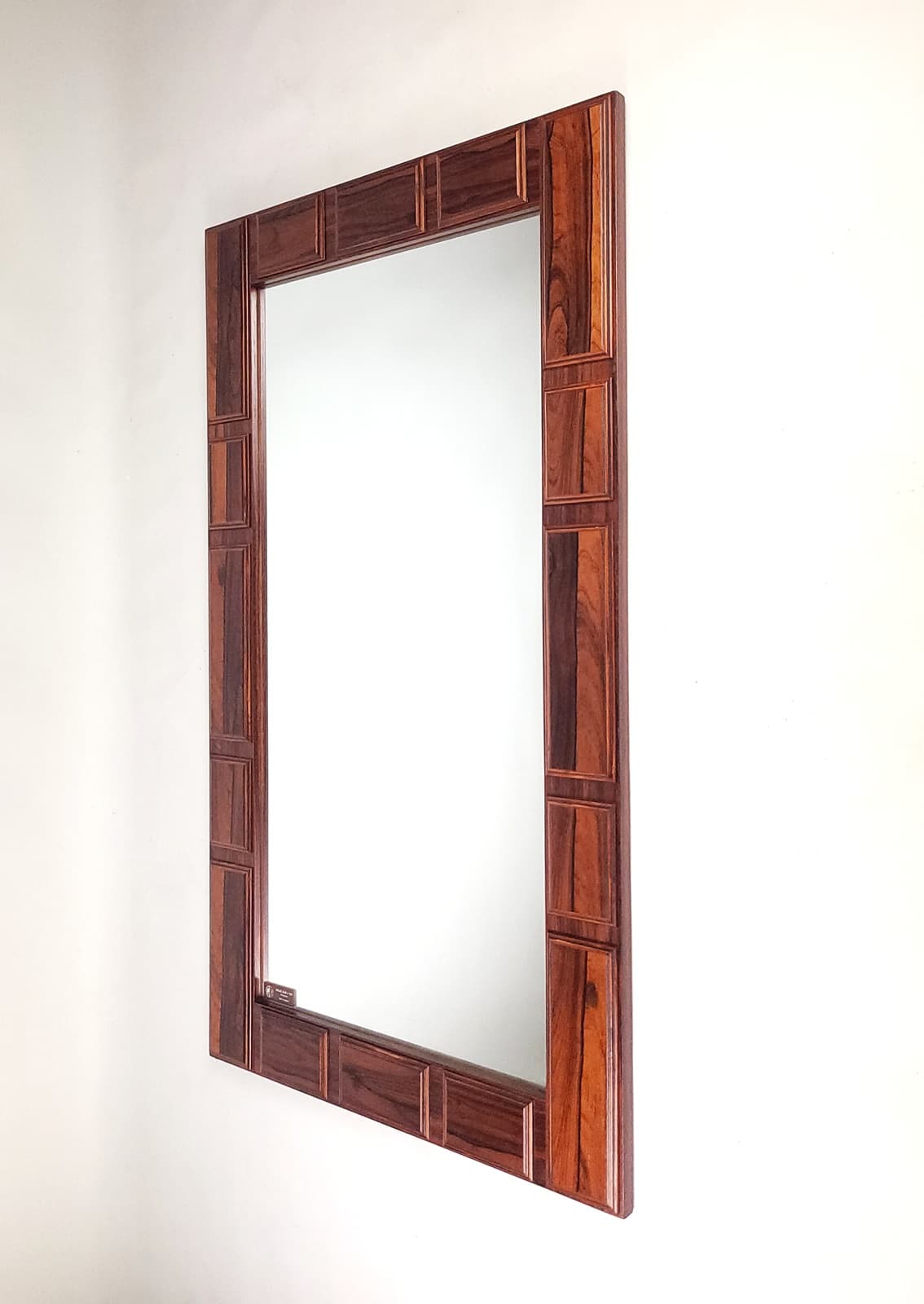 Wall mirror, dark brown rosewood, glass, GT Atalje, Sweden, 1960s. - 205849