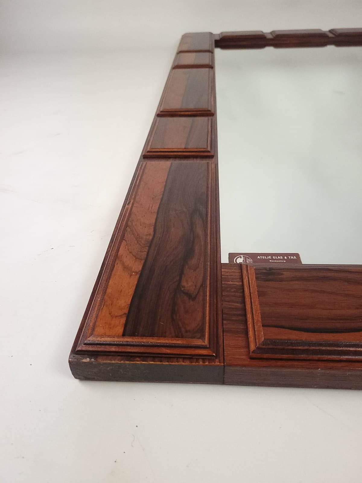 Wall mirror, dark brown rosewood, glass, GT Atalje, Sweden, 1960s. - 205848