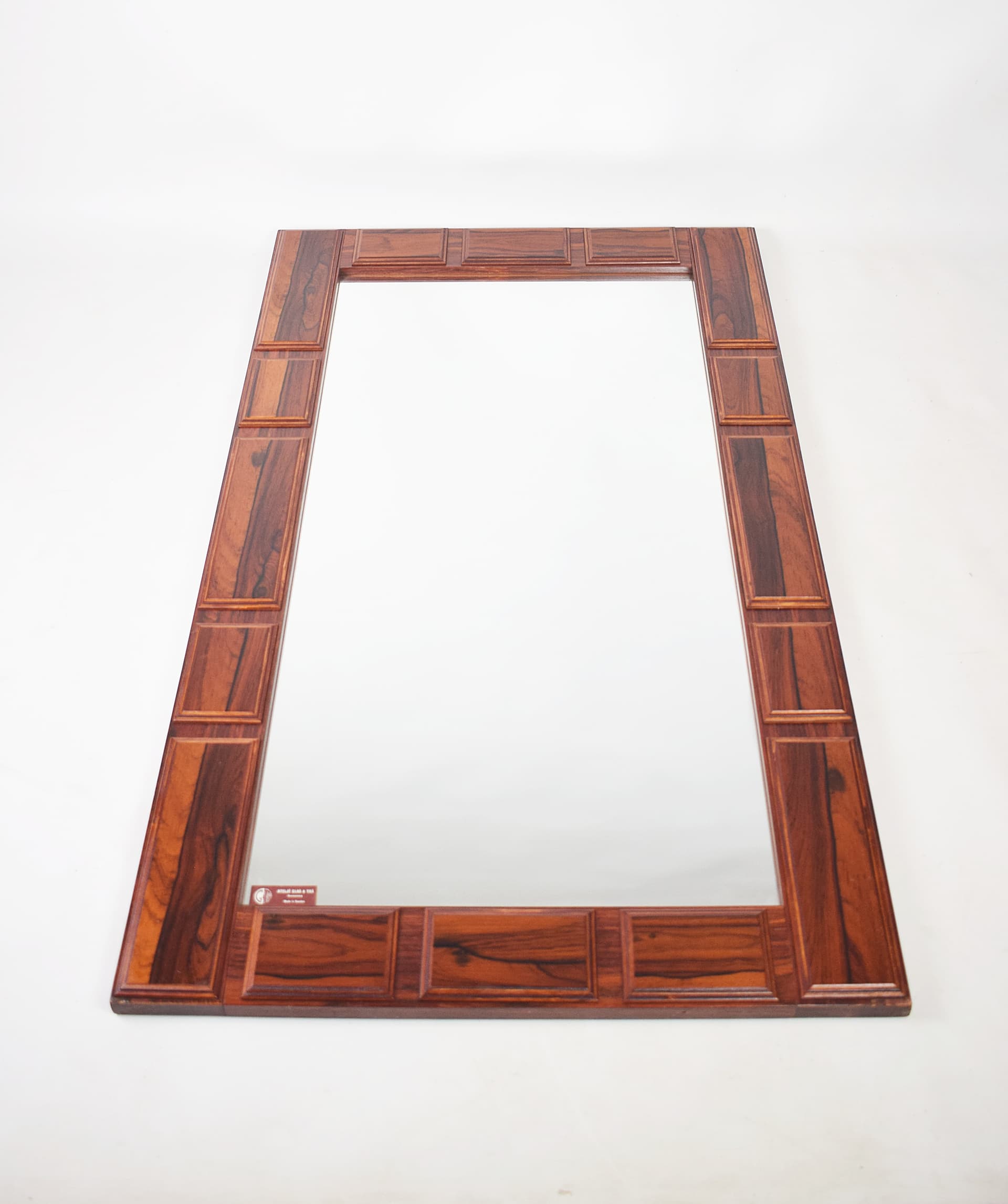 Wall mirror, dark brown rosewood, glass, GT Atalje, Sweden, 1960s. - 205851