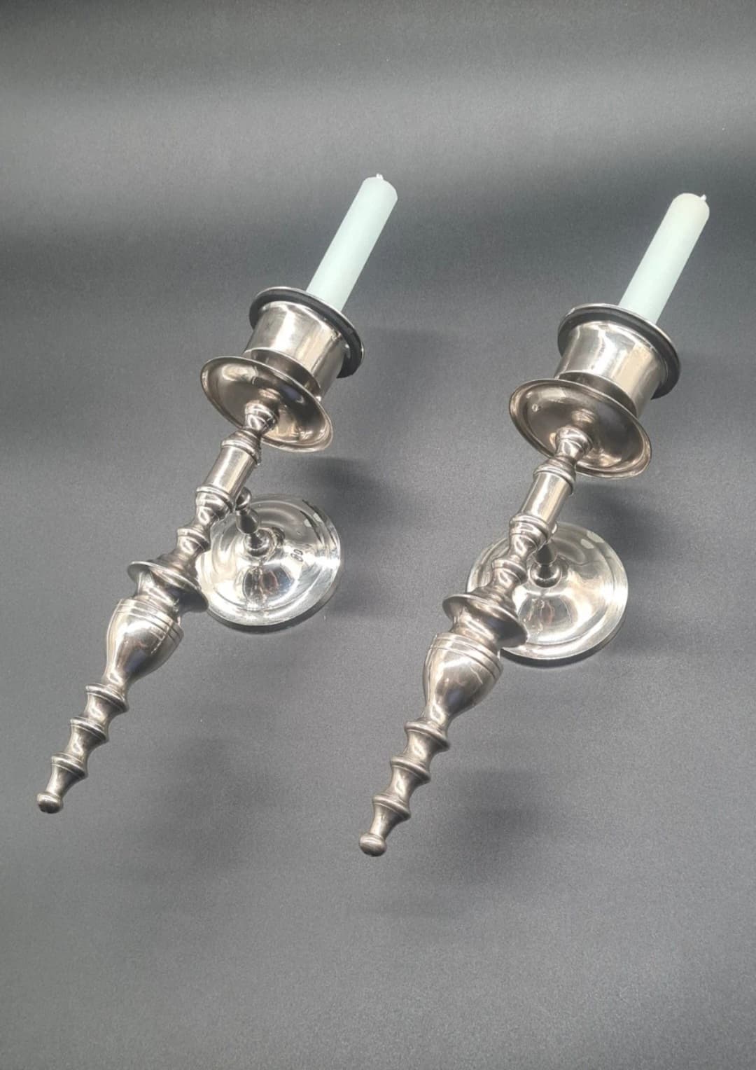 Kinkiety ścienne w stylu vintage, chromowane, lata 70., zestaw 2 szt. - 205858