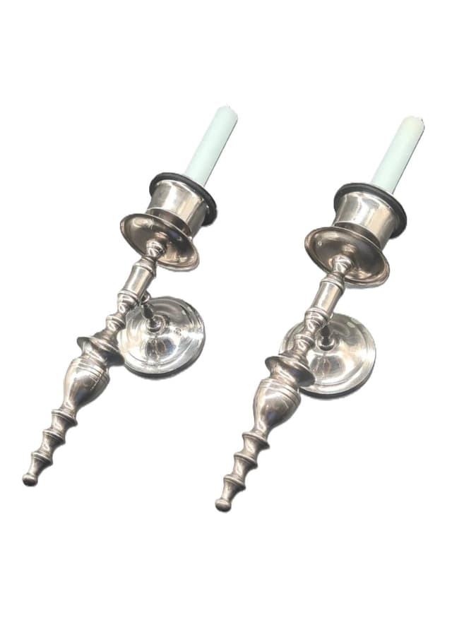 Kinkiety ścienne w stylu vintage, chromowane, lata 70., zestaw 2 szt. - WYMIARY