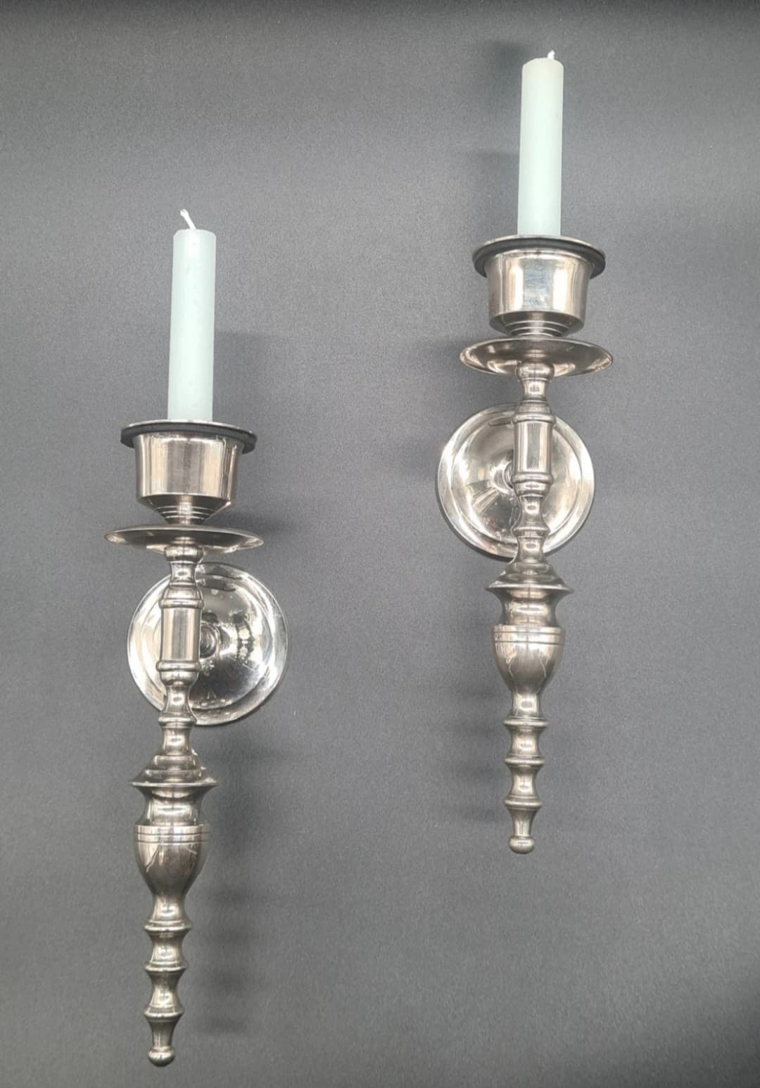 Kinkiety ścienne w stylu vintage, chromowane, lata 70., zestaw 2 szt. - 205859