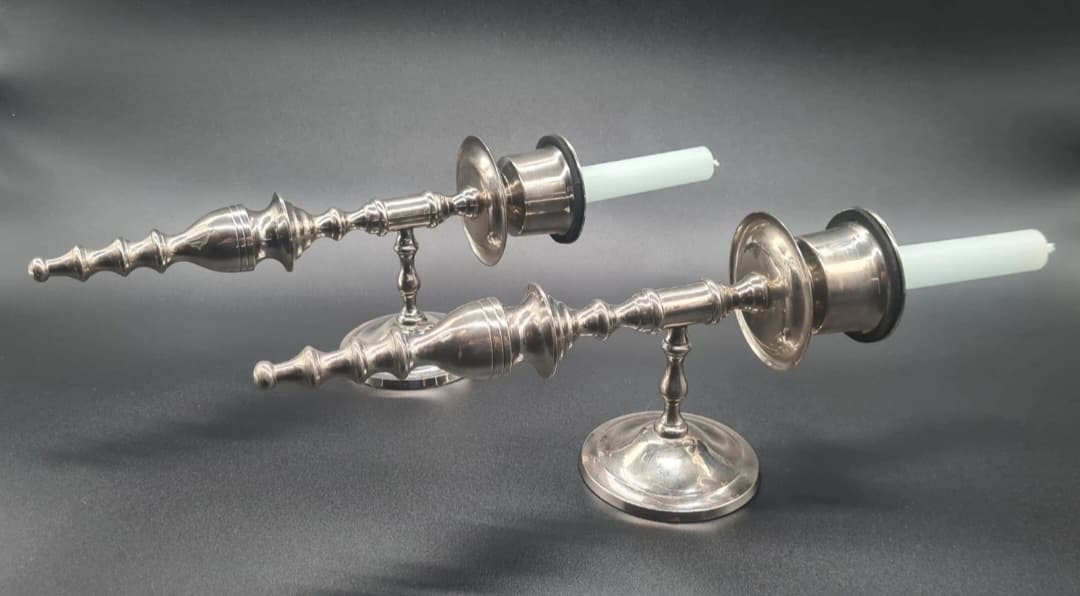 Kinkiety ścienne w stylu vintage, chromowane, lata 70., zestaw 2 szt. - 205861