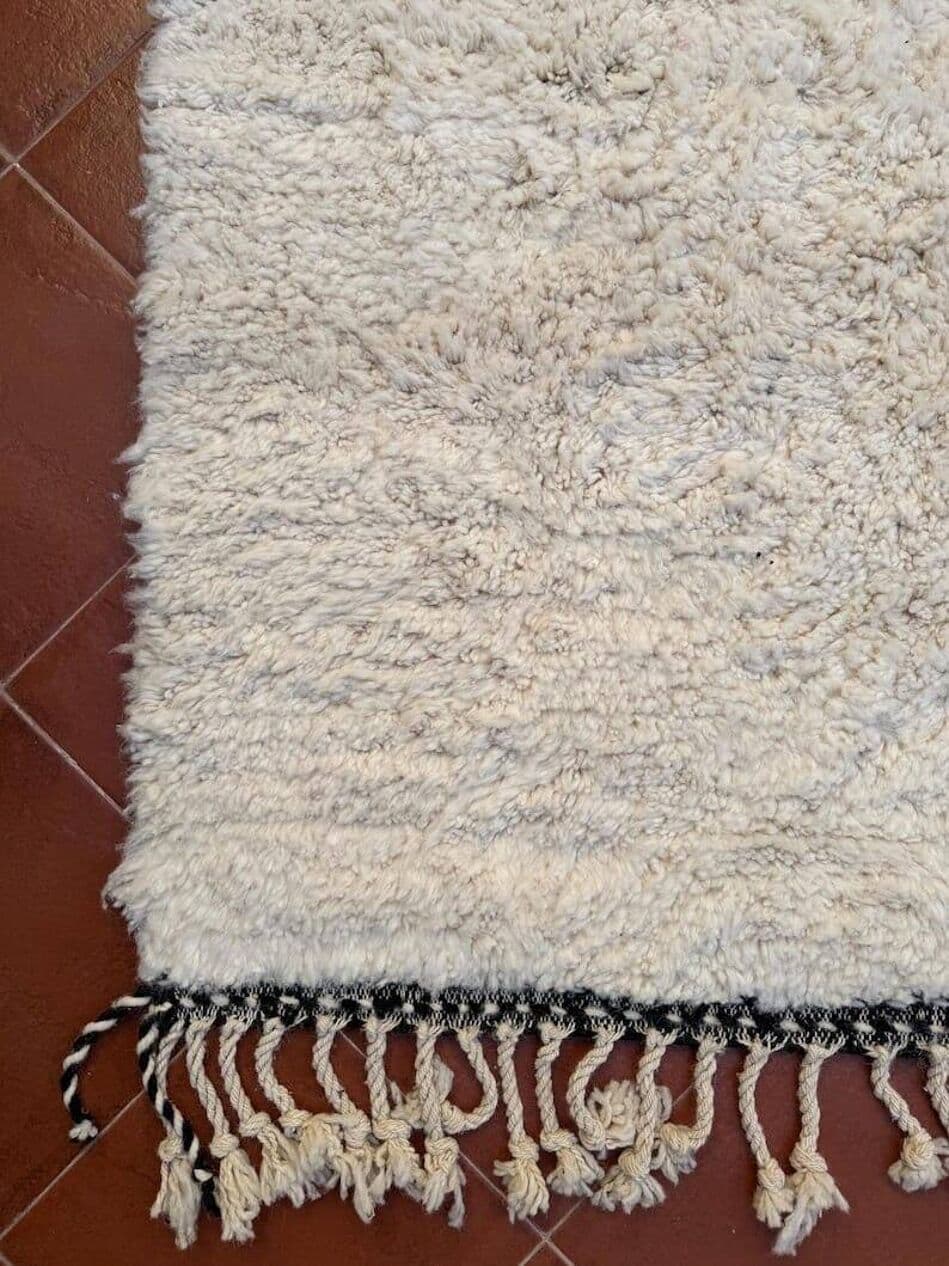 Ręcznie tkany dywan 150x250 cm, wełna, biały, Maroko - 206951