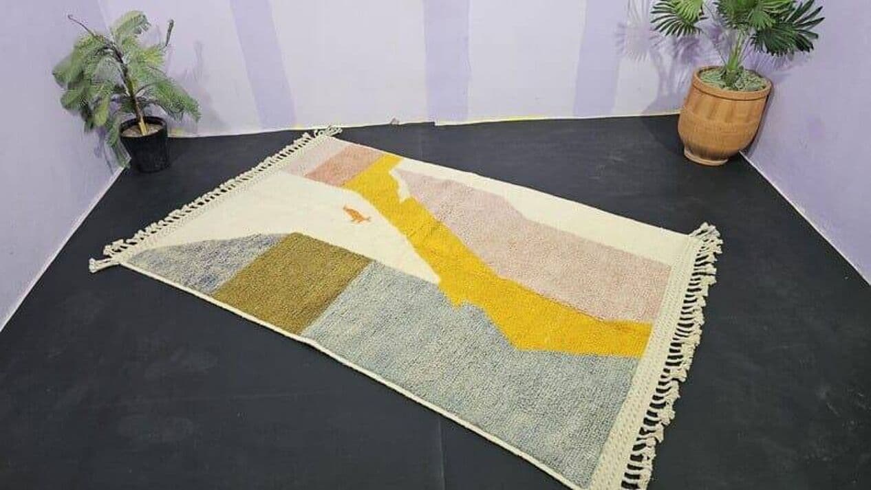 Ręcznie tkany dywan 150x250 cm, wełna, multikolor, Maroko - 206938