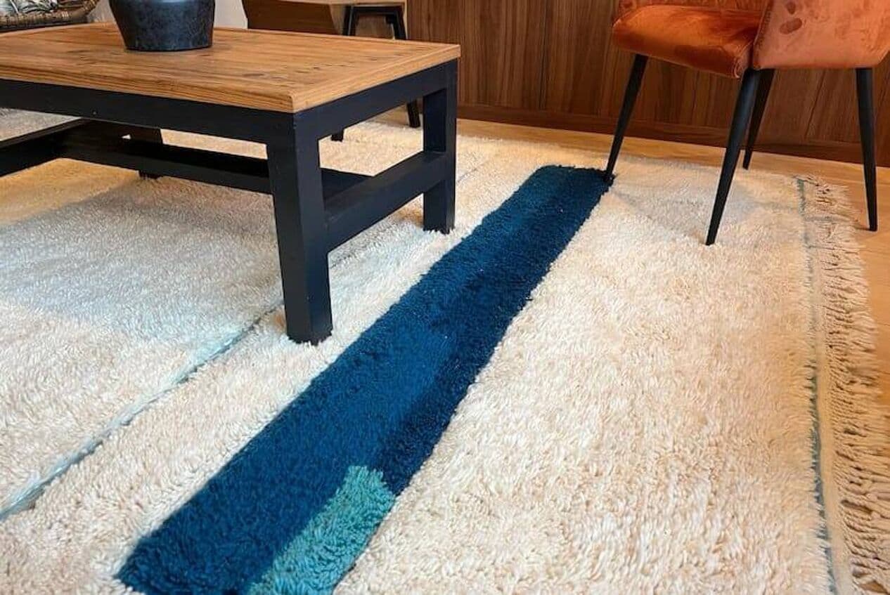 Ręcznie tkany dywan 150x250 cm, wełna, biały, Maroko - 206885