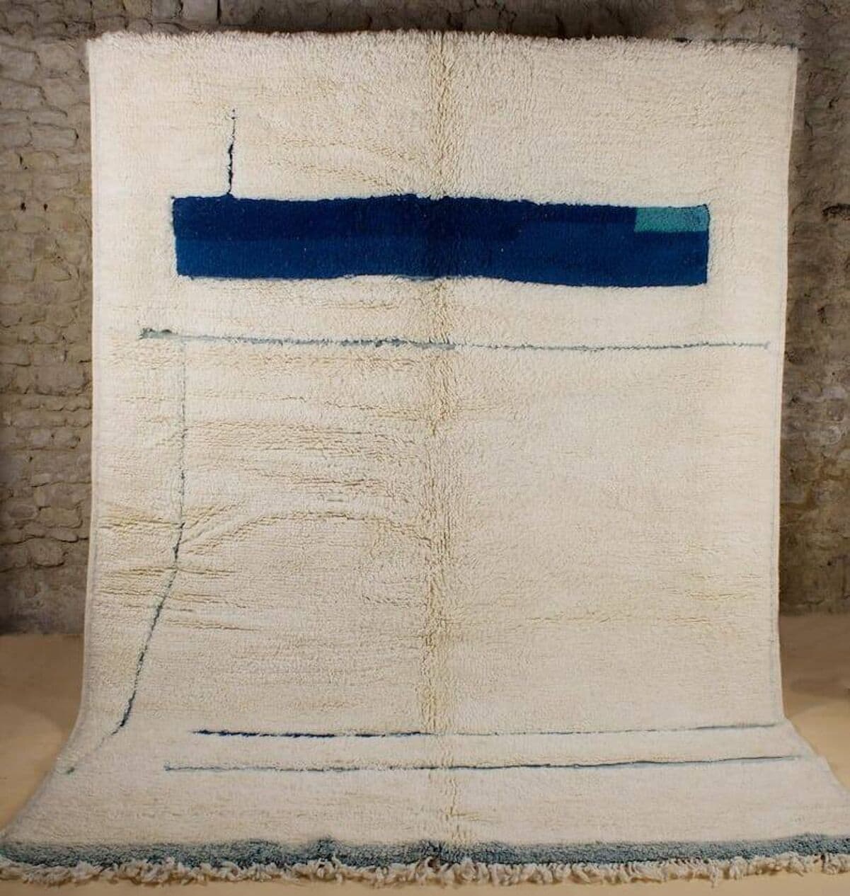 Ręcznie tkany dywan 150x250 cm, wełna, biały, Maroko - 206882