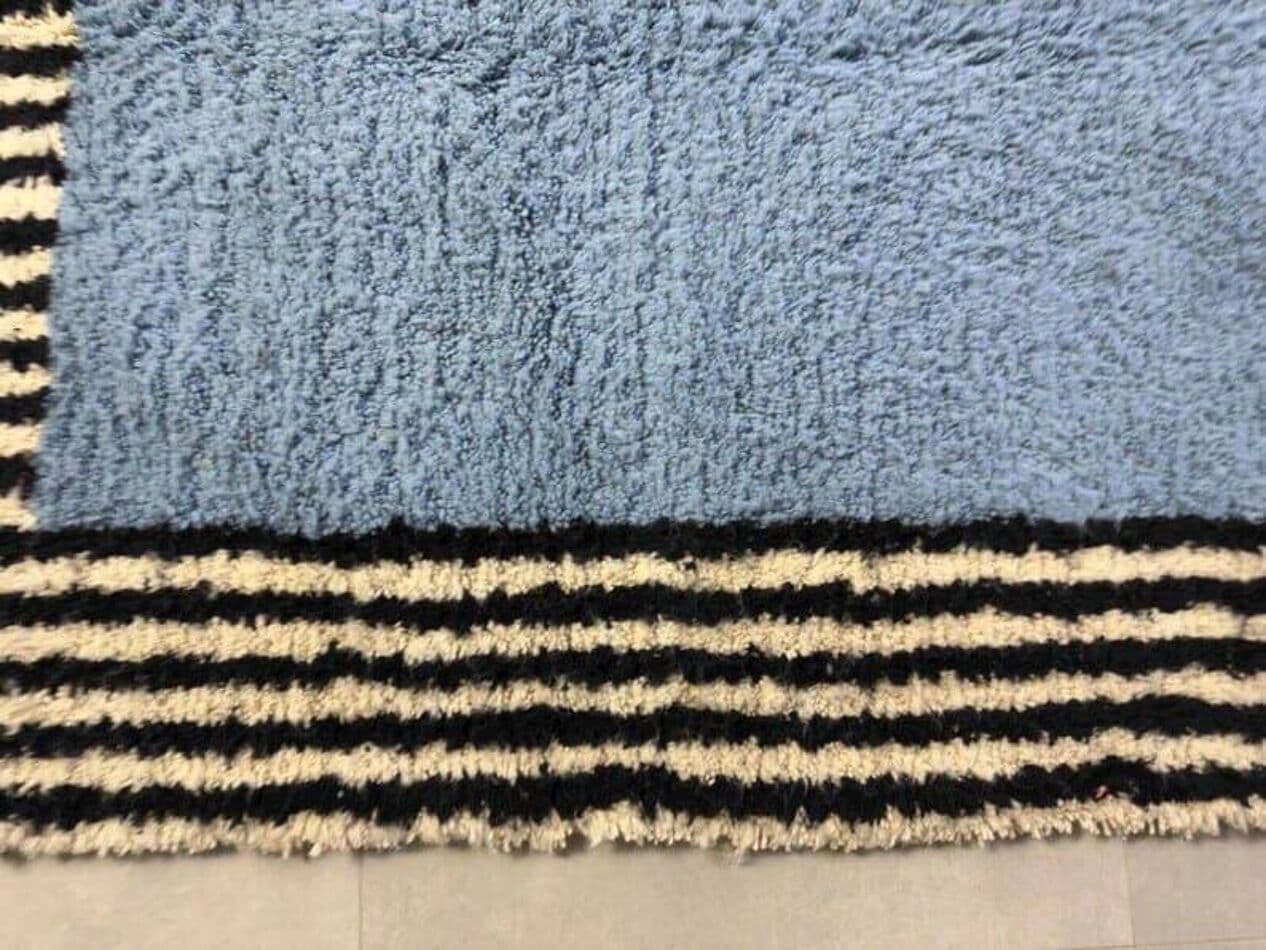 Ręcznie tkany dywan 150x250 cm, wełna, czarny, kość słoniowa, Maroko - 206832