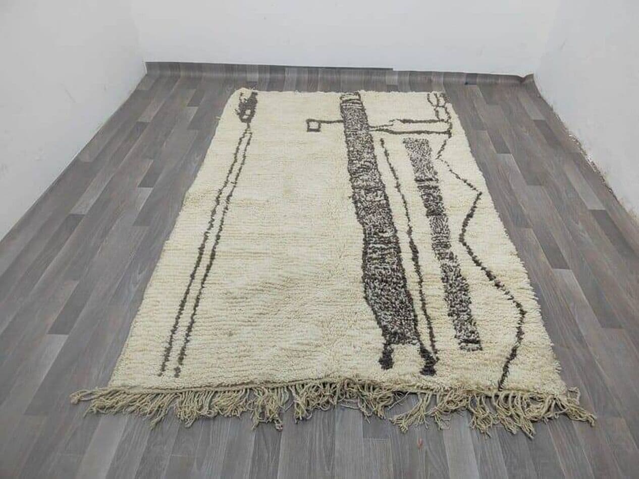 Ręcznie tkany dywan 200x300 cm, wełna, biały, Maroko - 206807