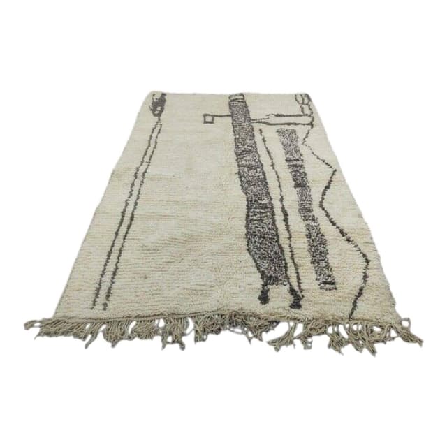 Ręcznie tkany dywan 200x300 cm, wełna, biały, Maroko - WYMIARY