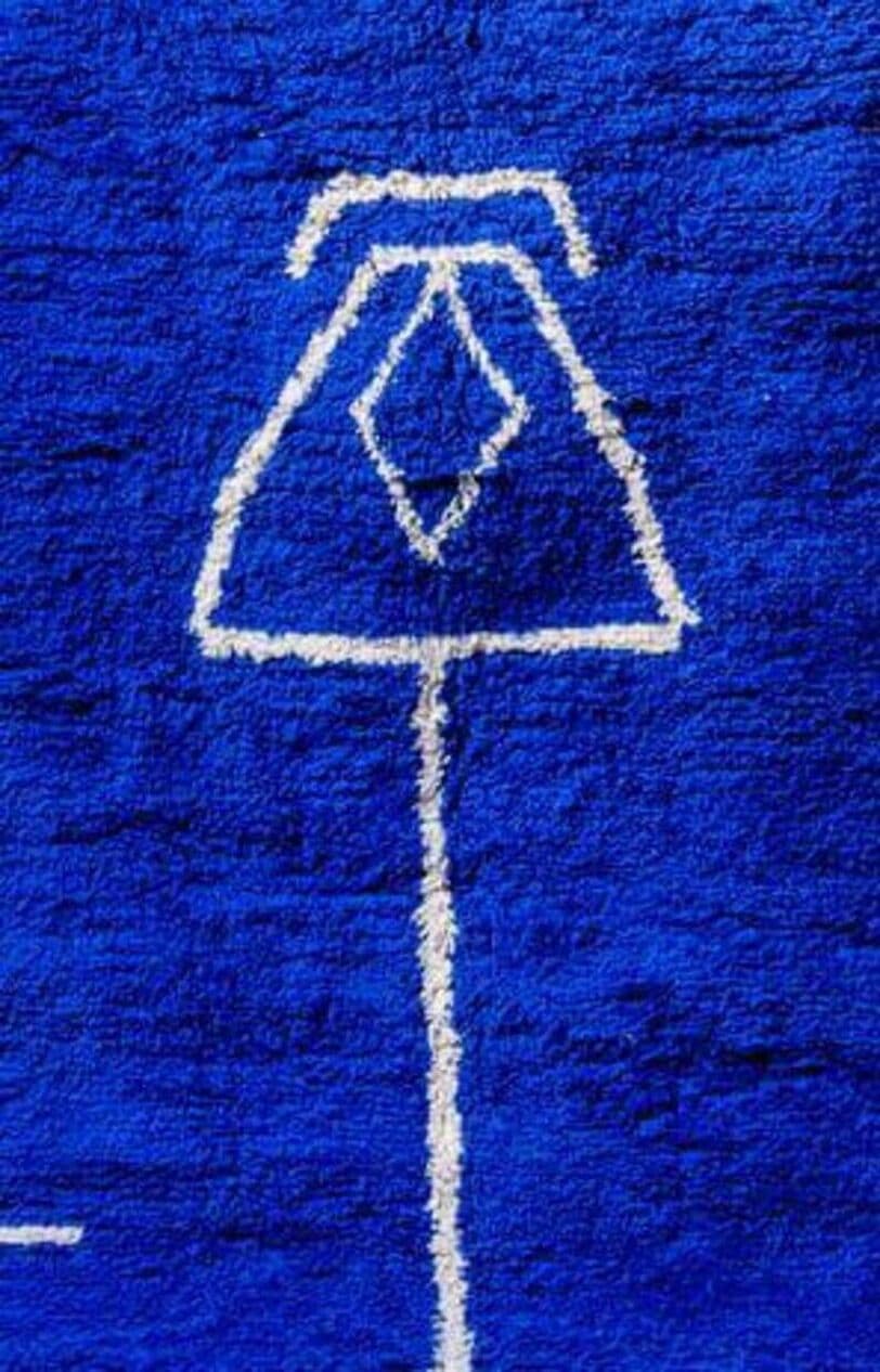 Ręcznie tkany dywan 200x300 cm, wełna, niebieski, Maroko - 206805