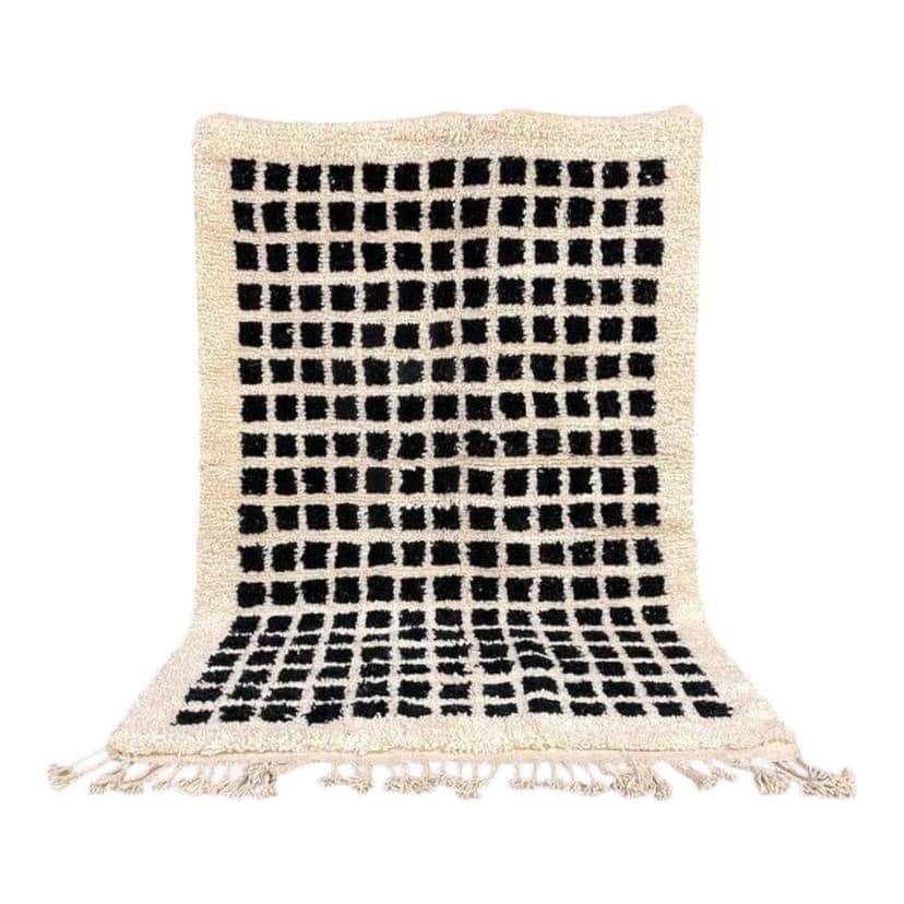 Ręcznie tkany dywan 150x250 cm, wełna, czarny, Maroko