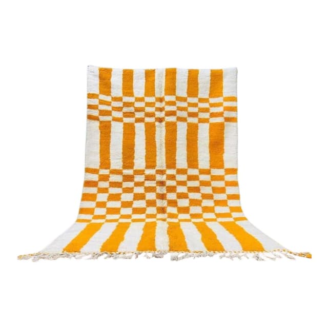 Ręcznie tkany dywan 150x250 cm, wełna, pomarańczowy, Maroko - WYMIARY