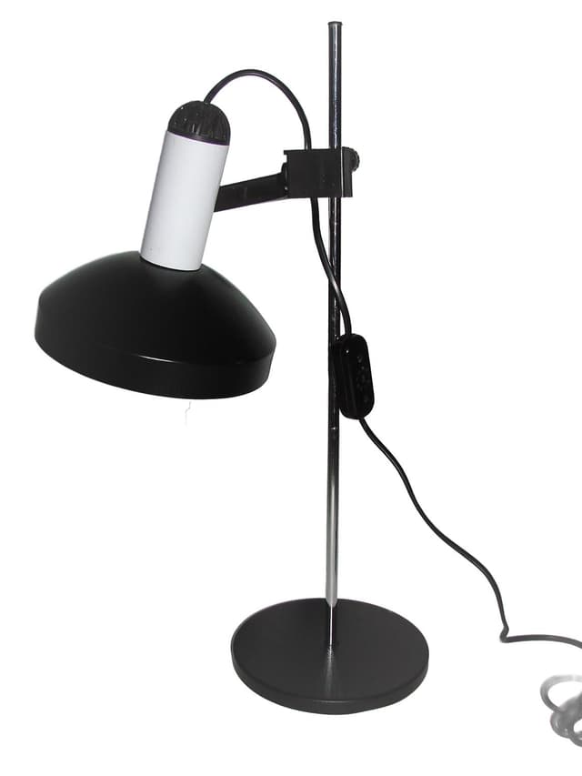 Desk lamp, black, metal aluminium, 1970s - DIMENSION