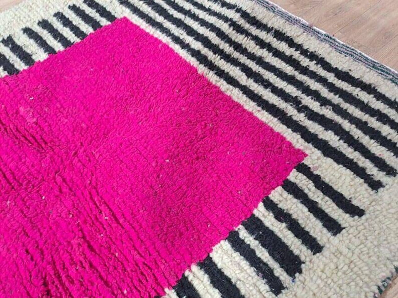 Ręcznie tkany dywan 200x300 cm, wełna, różowy, Maroko - 206749