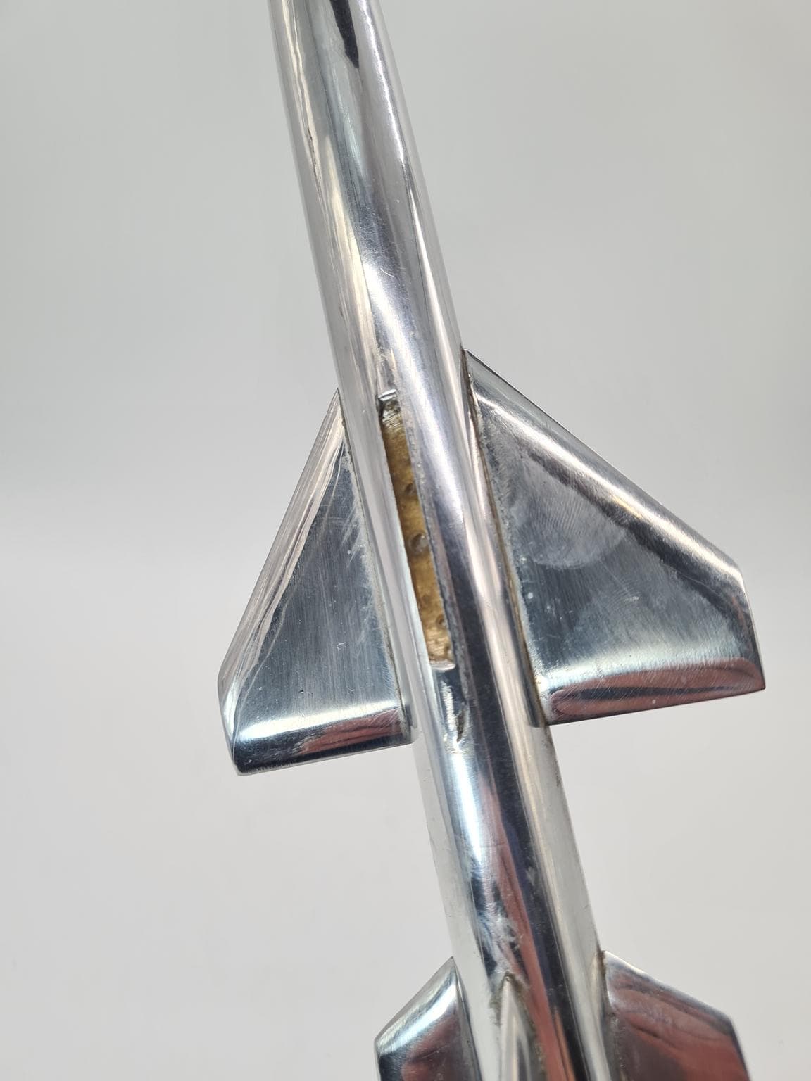 Model rakiety pamiątkowy, srebrny, metal, ZSRR, lata 70. - 205953