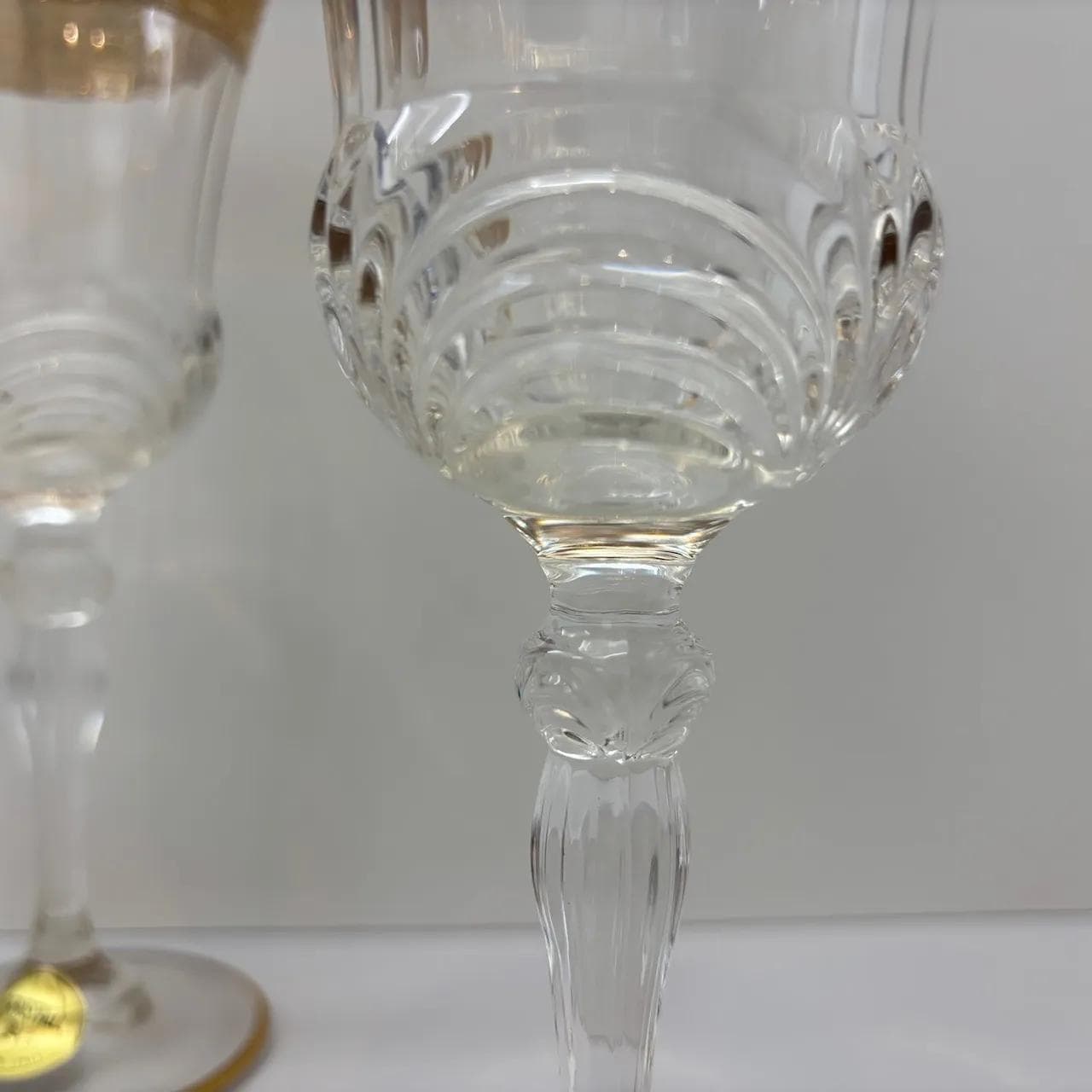 Para kieliszków do szampana, kryształ transparentny, Włochy, lata 70. - 14915