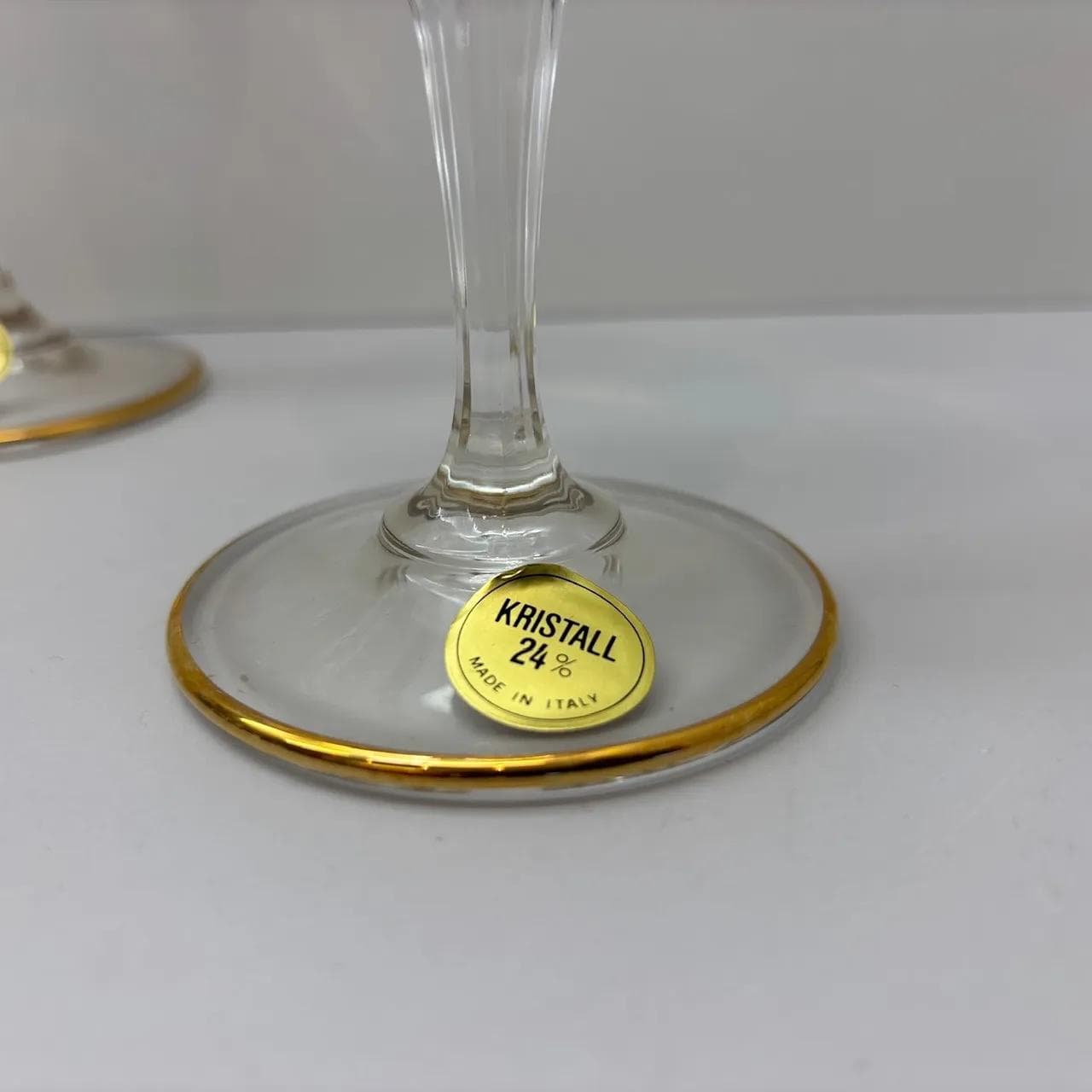 Para kieliszków do szampana, kryształ transparentny, Włochy, lata 70. - 14914