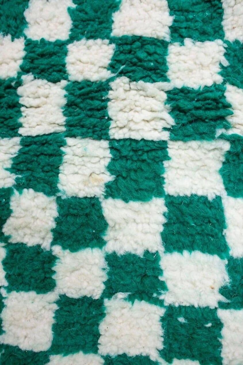 Ręcznie tkany dywan 150x250 cm, wełna, zielony, Maroko - 206646