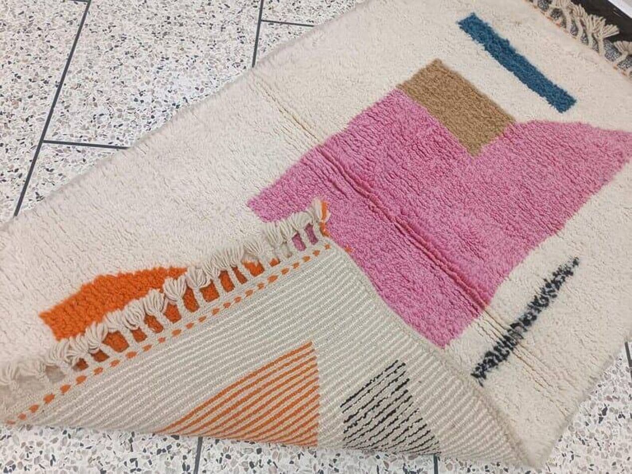 Ręcznie tkany dywan 140x260 cm, wełna, multikolor, Maroko - 206628