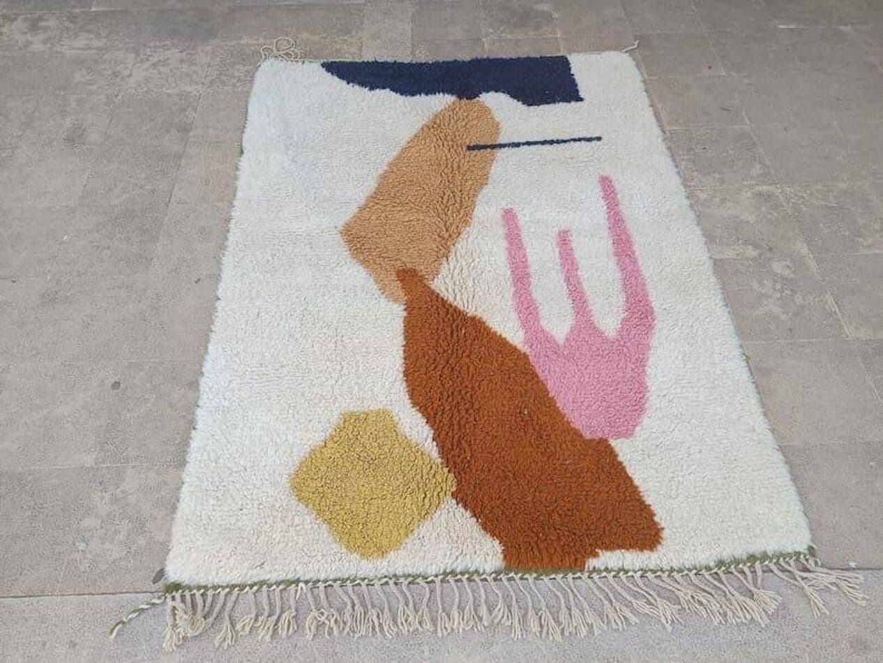 Ręcznie tkany dywan 150x250 cm, wełna, multikolor, Maroko - 206620