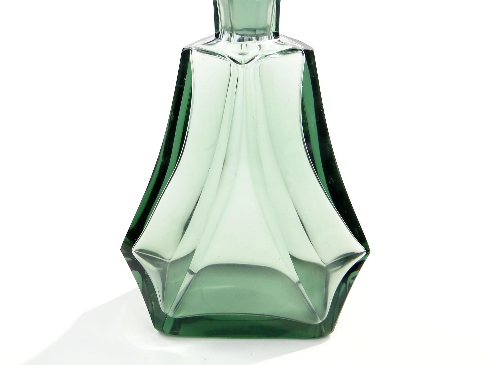 Karafka art déco, turkus, kryształ, Moser, Czechosłowacja, lata 30. - 14944