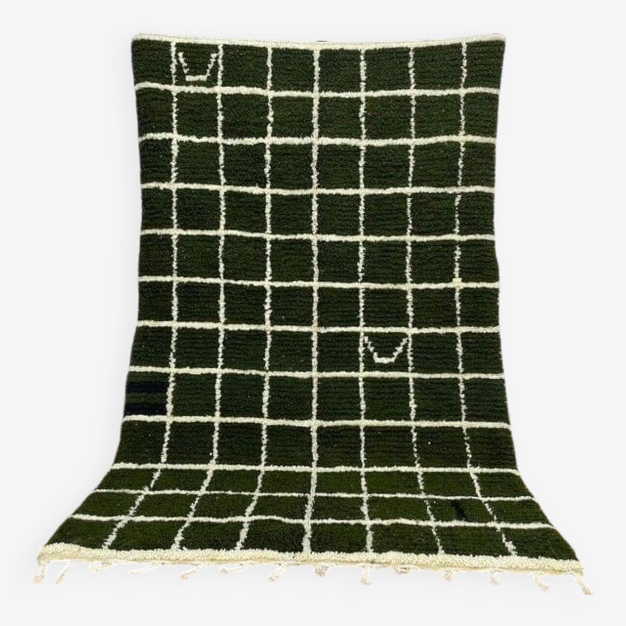 Ręcznie tkany dywan 140x260 cm, wełna, zielony, Maroko - 206581