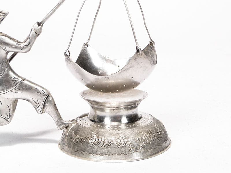 Sitko do herbaty figuralne, srebro, Wietnam, lata 50. - 206095