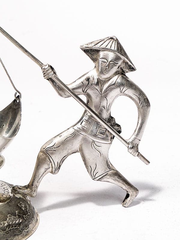 Sitko do herbaty figuralne, srebro, Wietnam, lata 50. - 206099