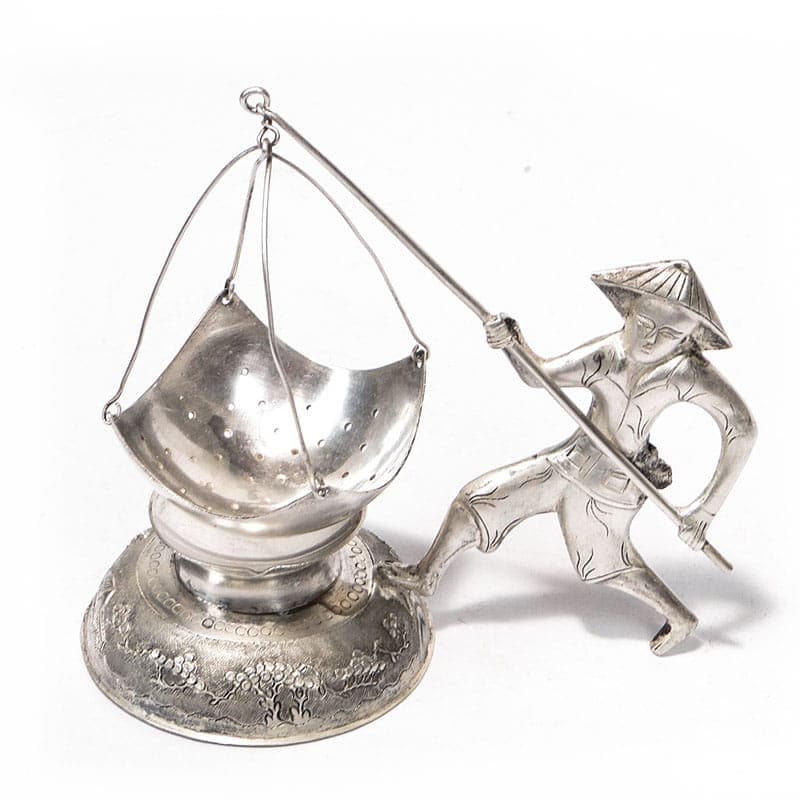 Sitko do herbaty figuralne, srebro, Wietnam, lata 50. - 206097