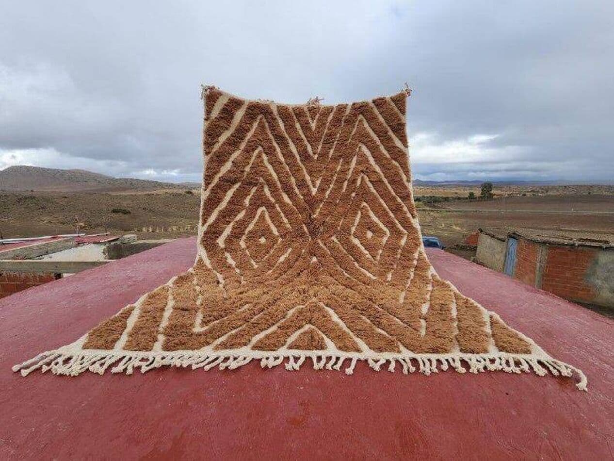 Ręcznie tkany dywan 150x250 cm, wełna, brązowy, Maroko - 206521