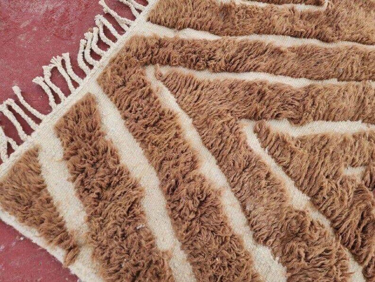 Ręcznie tkany dywan 150x250 cm, wełna, brązowy, Maroko - 206523