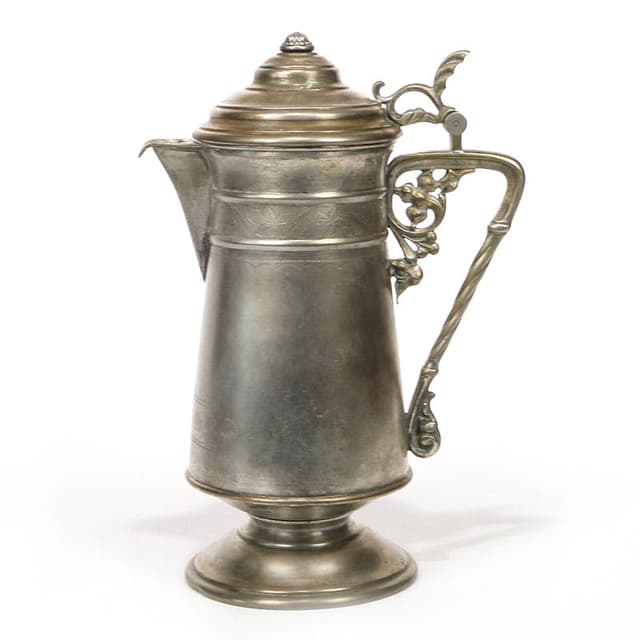 Dzban na wino Art Nouveau, złoty, mosiądz, Niemcy, początek XX w. - WYMIARY