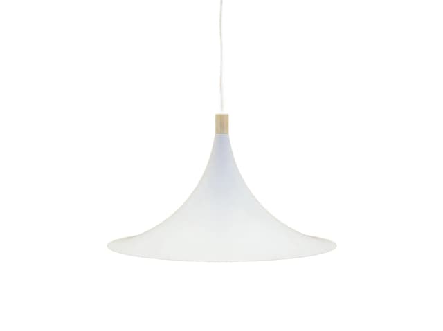 Lampa wisząca, duński design, metal biały, Dania, lata 70. - WYMIARY