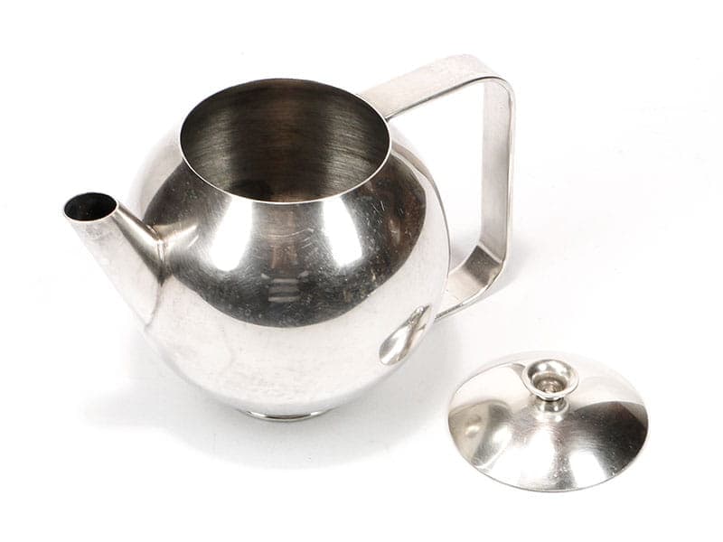 Teapot Łódź, silver, brass, by A. Szadkowski, Poland, 1970s. - 206210