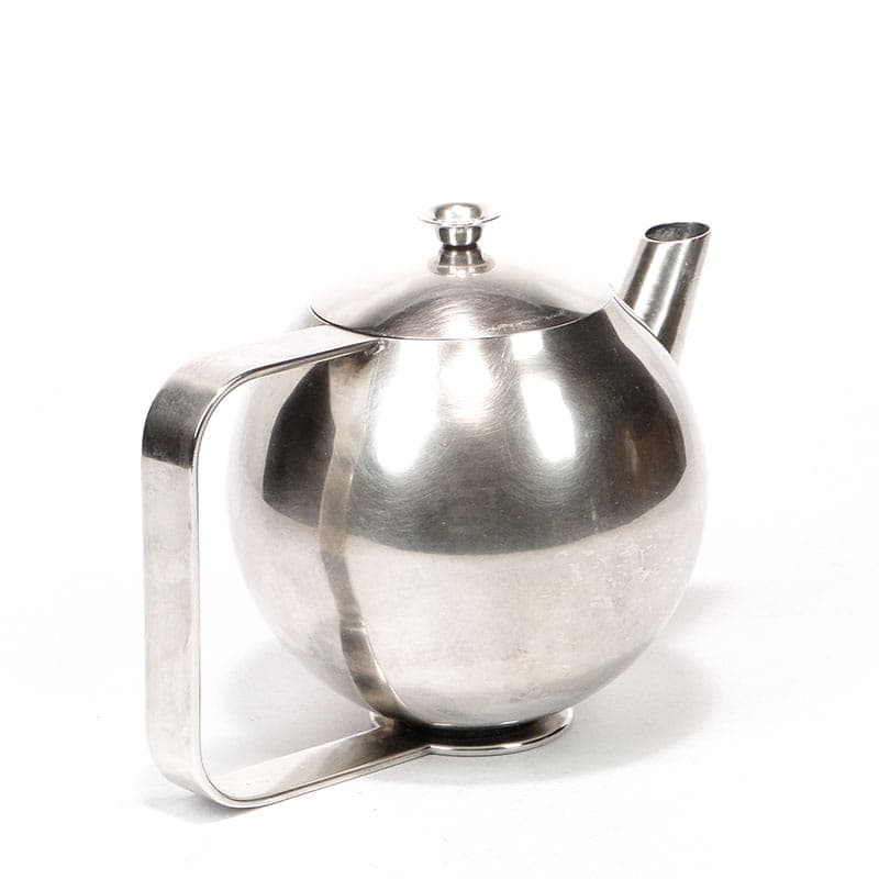 Teapot Łódź, silver, brass, by A. Szadkowski, Poland, 1970s. - 206207