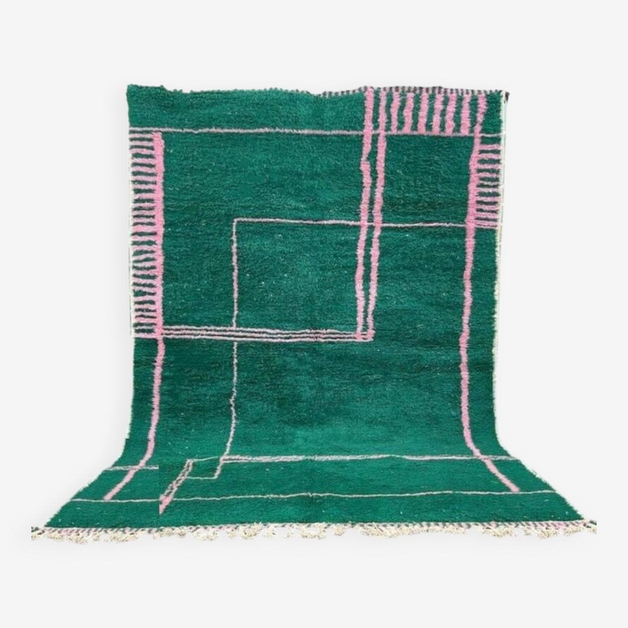 Ręcznie tkany dywan 200x300 cm, wełna, zielony, Maroko - 206423