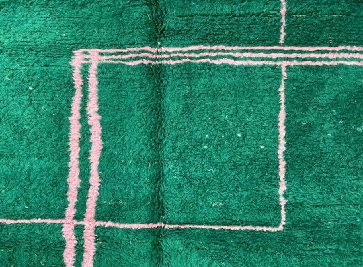 Ręcznie tkany dywan 200x300 cm, wełna, zielony, Maroko - 206426